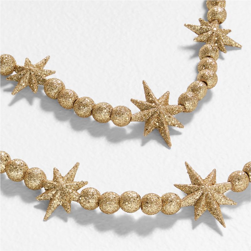 Gold Glitter Star Christmas Garland 6' - image 4 of 5