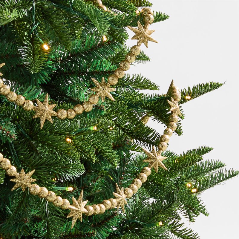 Gold Glitter Star Christmas Garland 6' - image 2 of 5