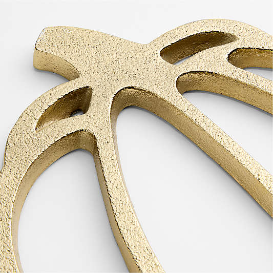Gold Metal Pumpkin Trivet