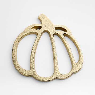 Gold Metal Pumpkin Trivet