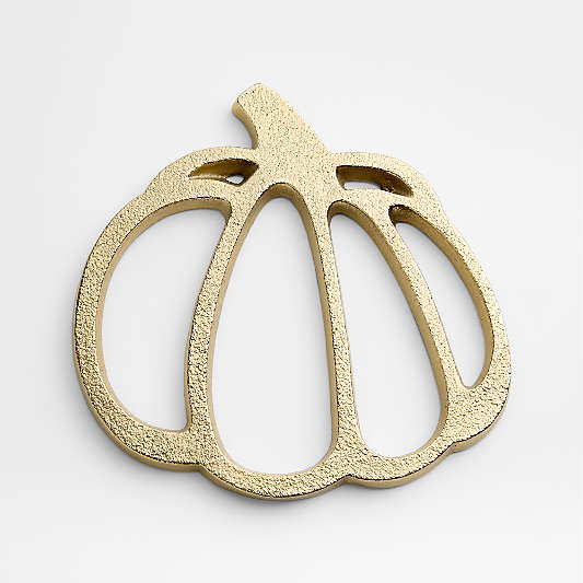 Gold Metal Pumpkin Trivet