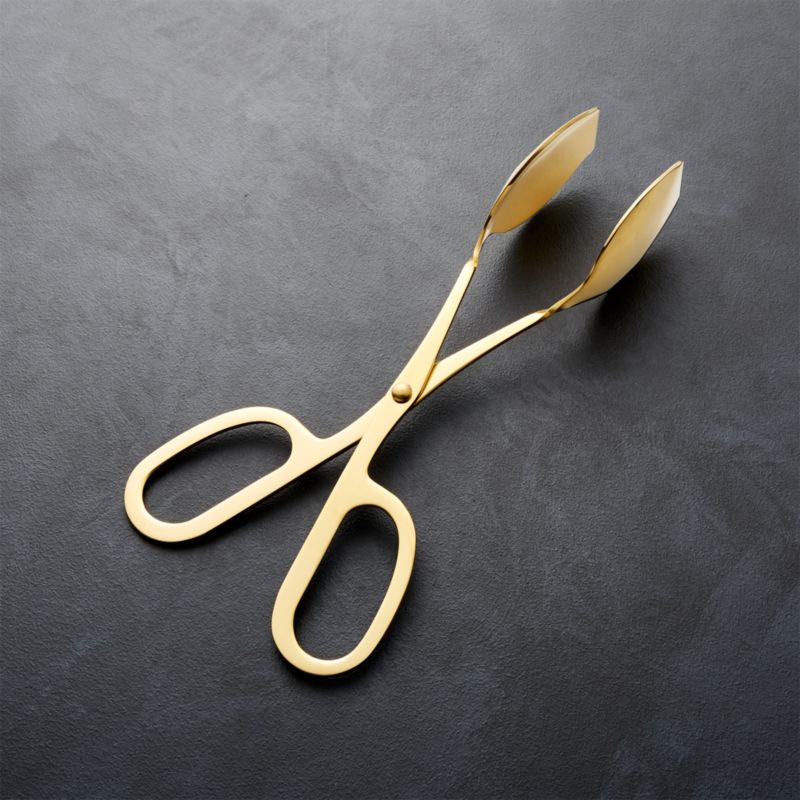 Gold Mini Scissor-Handled Serving Tongs - image 0 of 5