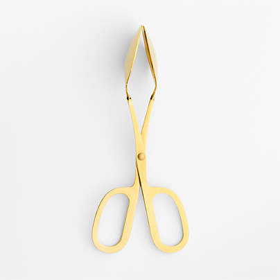 Gold Mini Scissor-Handled Serving Tongs