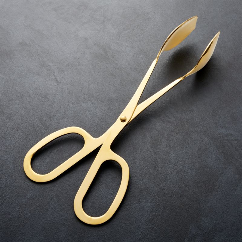 Gold Scissor-Handled Serving Tongs - image 0 of 5