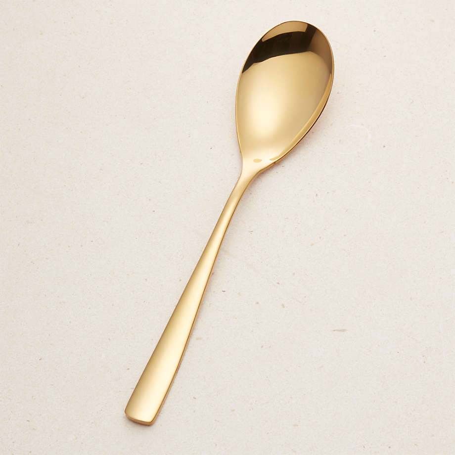 Holiday Gold Serving Spoon + Reviews | Crate & Barrel