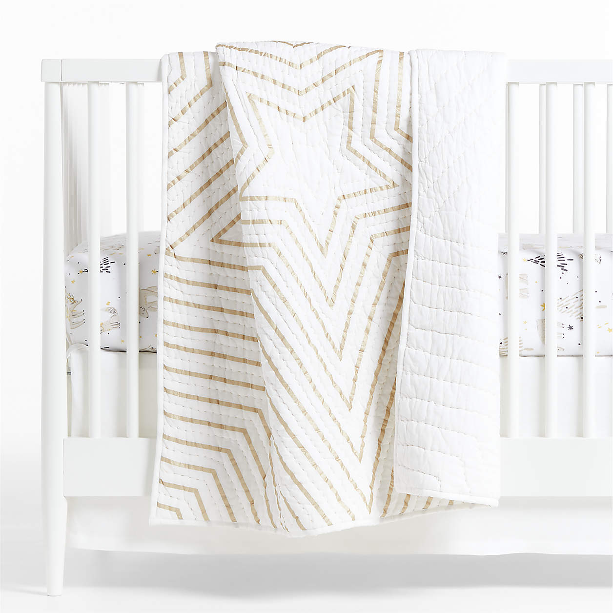 Gold Star Baby Crib Quilt + Reviews Crate & Kids
