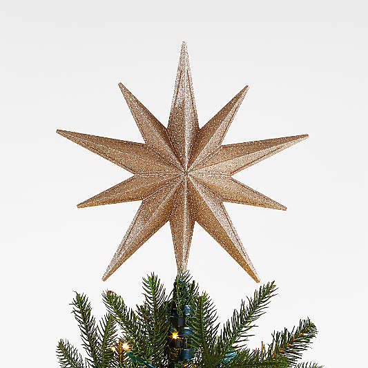 Gold Star Lit Christmas Tree Topper