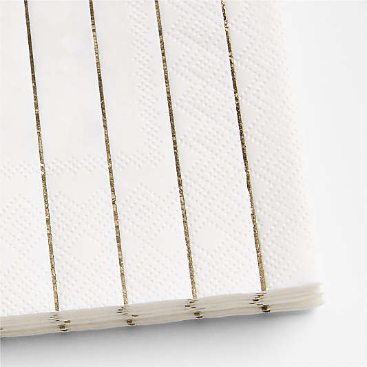 Gold Striped Paper Napkins