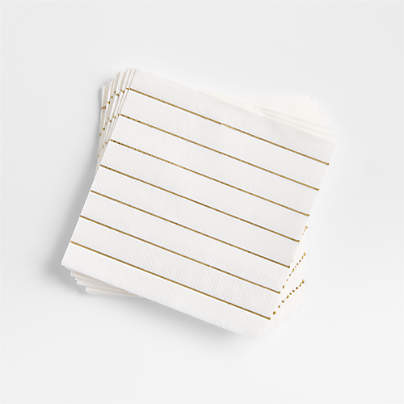 Gold Striped Paper Napkins