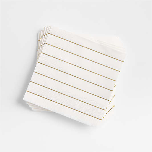 Gold Striped Paper Napkins
