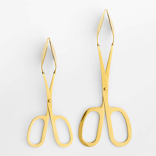 Gold Scissor-Handled Serving Tongs