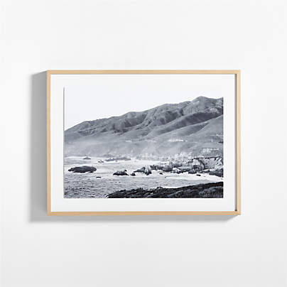 "Golden Coast I" by Wesley and Emma Teague Black and White Photograph  40"x30" Framed Wall Art Print