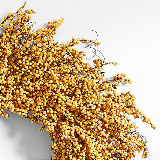 Faux Golden Yellow Mini Berry Wreath 32"