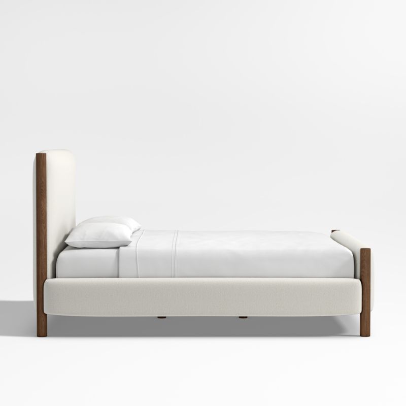 Goleta Bouclé Upholstered Solid Oak King Bed - image 5 of 11