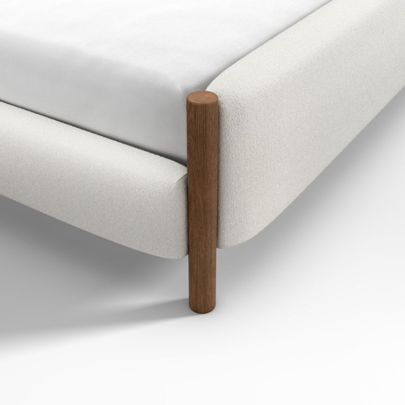 Goleta Bouclé Upholstered Solid Oak King Bed - image 8 of 11