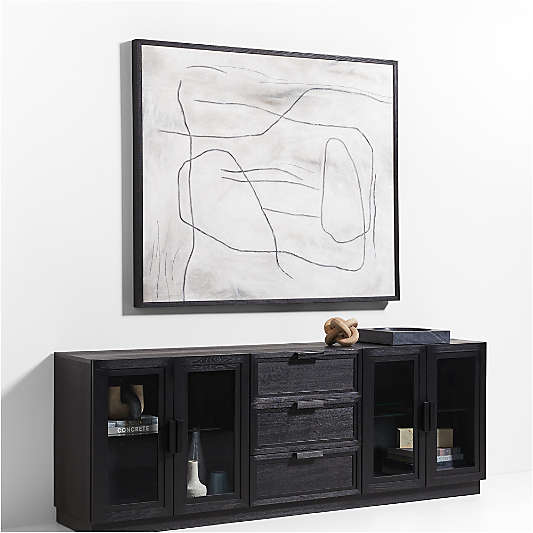 Calypso Black Elm Wood 90" Storage Media Console