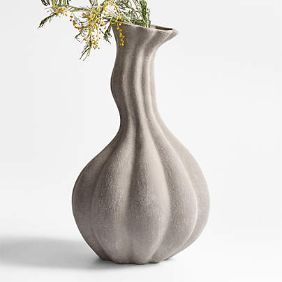 Gourdgeous Large Grey Earthenware Vase 21"