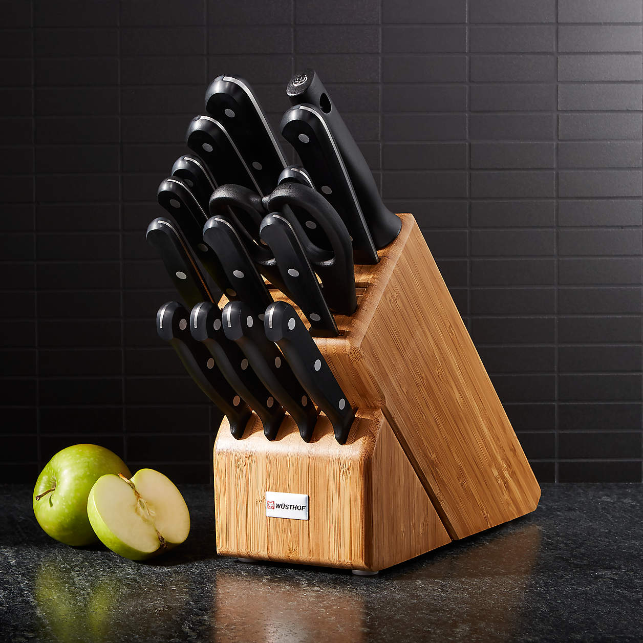 Wusthof Gourmet 16Piece Bamboo Knife Block Set Crate & Barrel