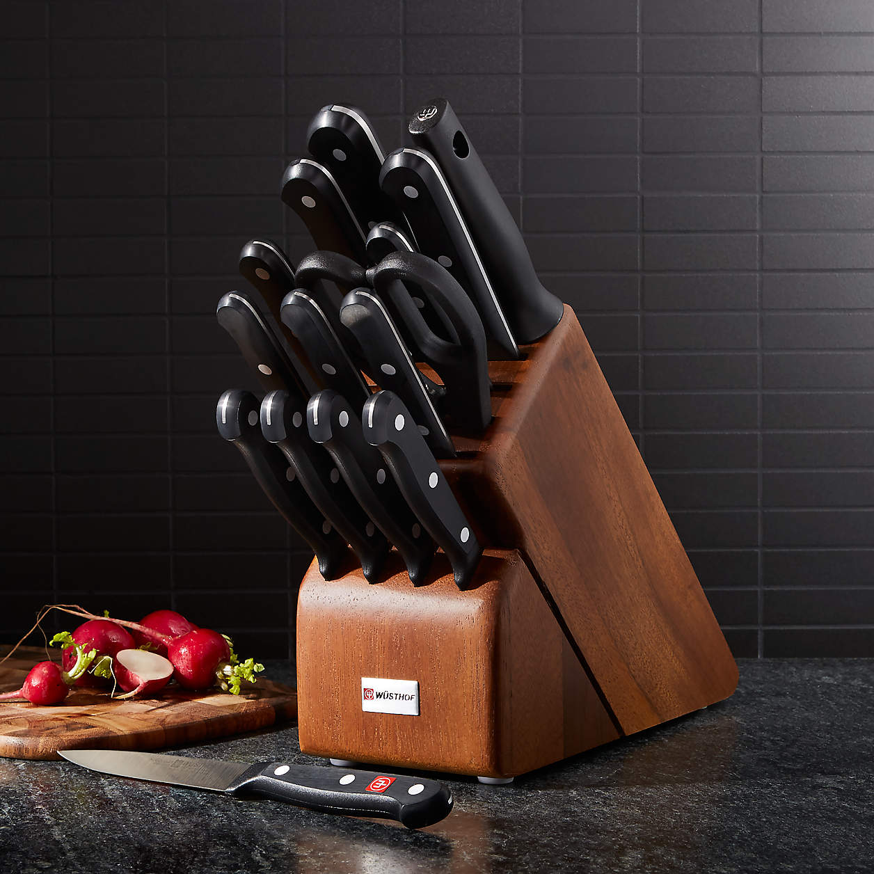 Wusthof Gourmet Stamped 16Piece Walnut Knife Block Set + Reviews