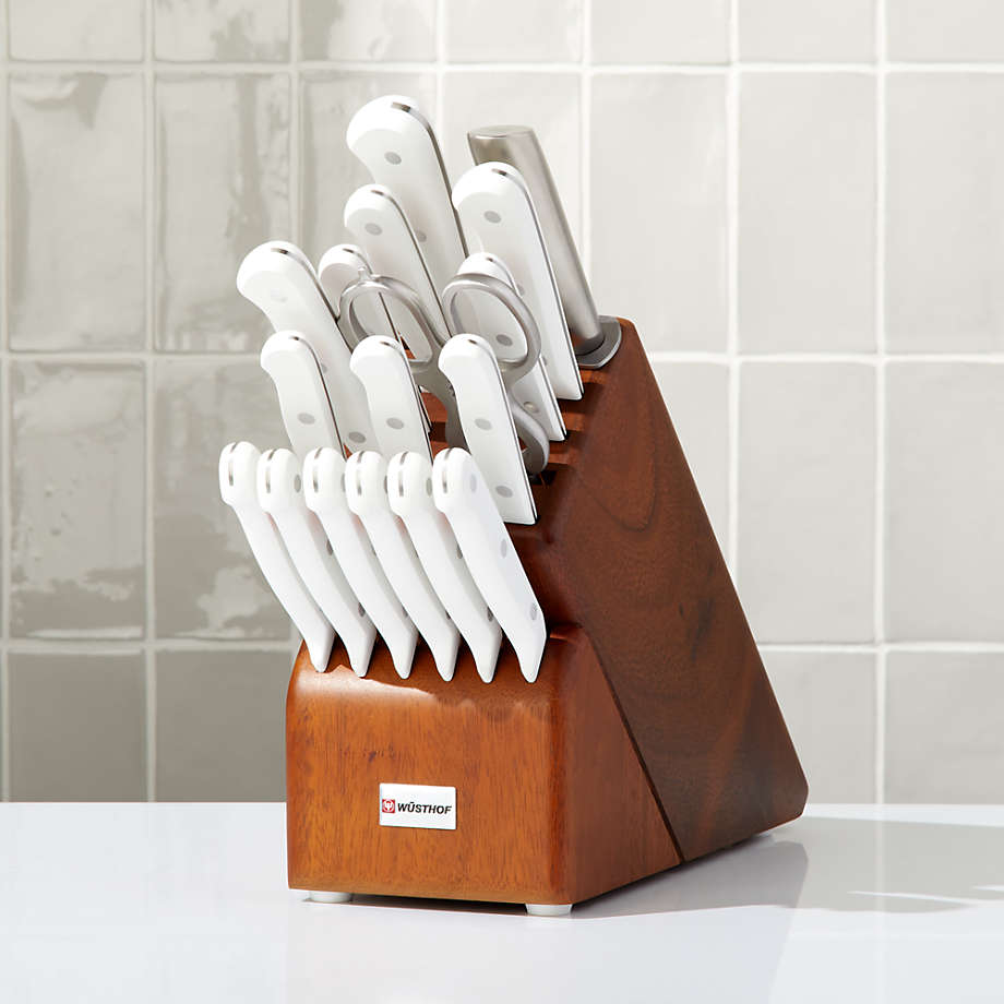 white knife set with white block