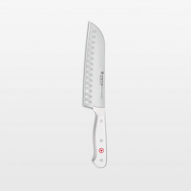 View Wusthof ® Gourmet White 7" Hollow-Edge Santoku Knife details