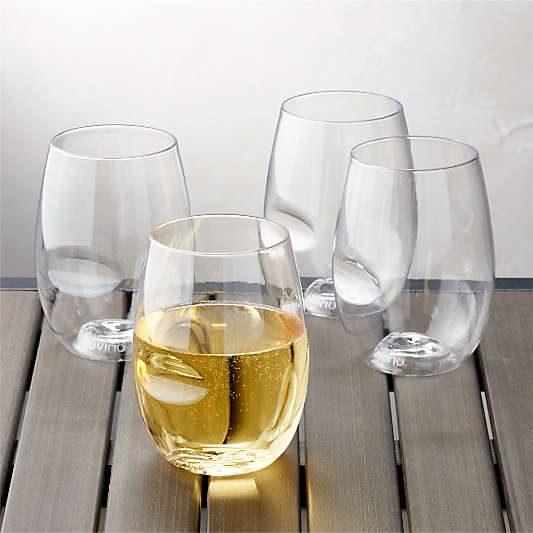 Govino ® Shatterproof Plastic Stemless Wine Glasses, Set of 4