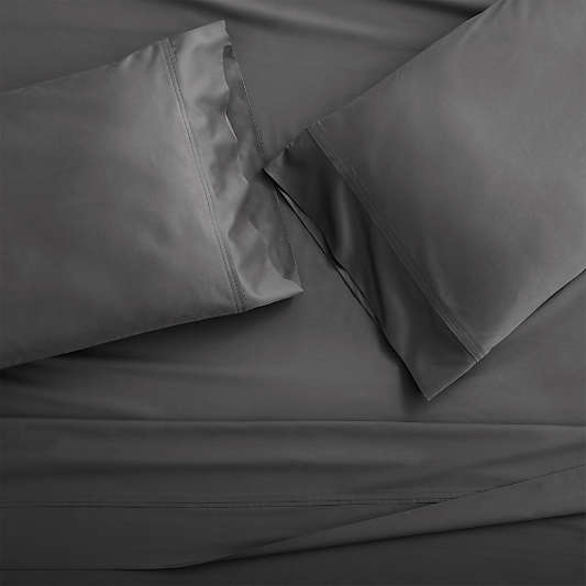 Grace Charcoal Standard Pillow Cases, Set of 2