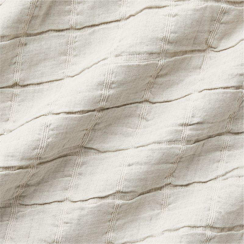 Grace Arctic Ivory Organic Linen Blend 70"x55" Throw Blanket