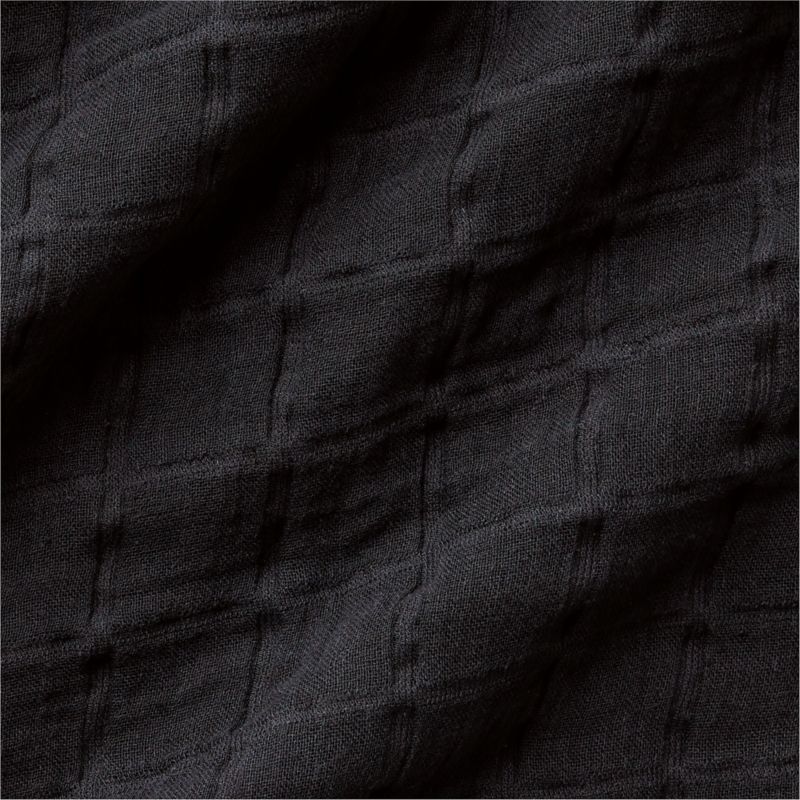 Grace Ink Black Organic Linen Blend 70"x55" Throw Blanket - image 1 of 6