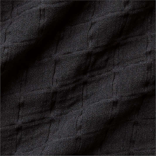 Grace Ink Black Organic Linen Blend 70"x55" Throw Blanket