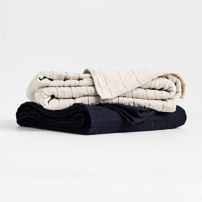 Linen blend blanket sale