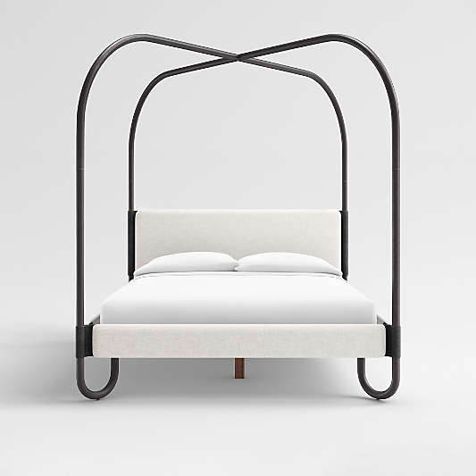 Gracia Dark Pewter Upholstered Canopy Bed