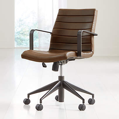 crate and barrel leather desk chair