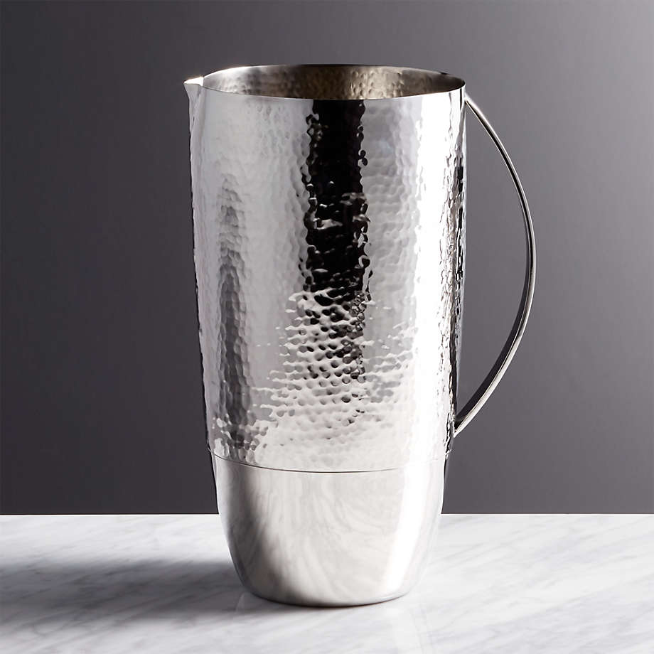 Graham 82-Oz. Hammered Metal Pitcher + Reviews | Crate & Barrel