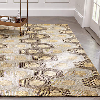 Gramercy Hexagon Pattern Rug Crate, Crate And Barrel Rugs