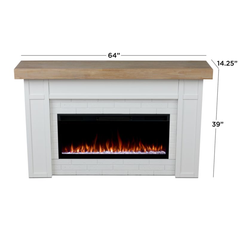 Grange White and Brown Wood with Landscape Smart Electric Fireplace 64" - image 3 of 10