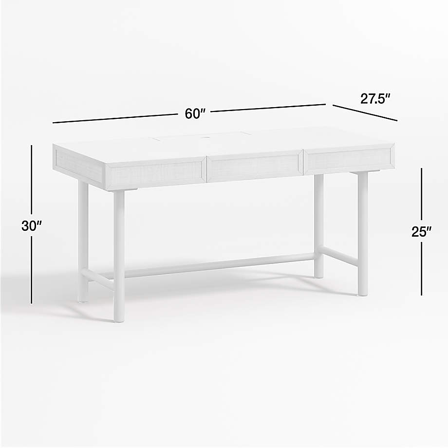 Dimension diagram for Emmer 60" Natural Oak Desk with Outlet