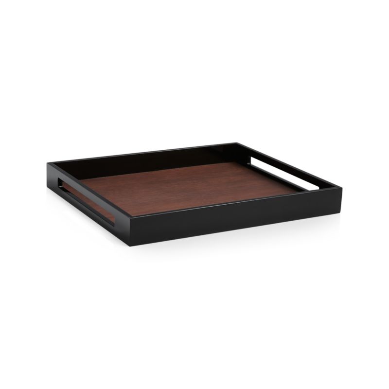 Grant Black and Wood Rectangular Serving Tray - image 4 of 9