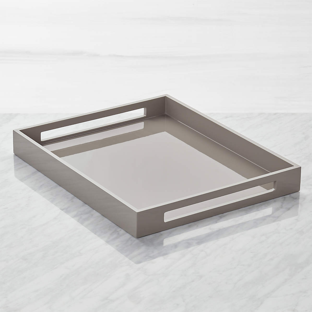 Grey lacquer shop tray