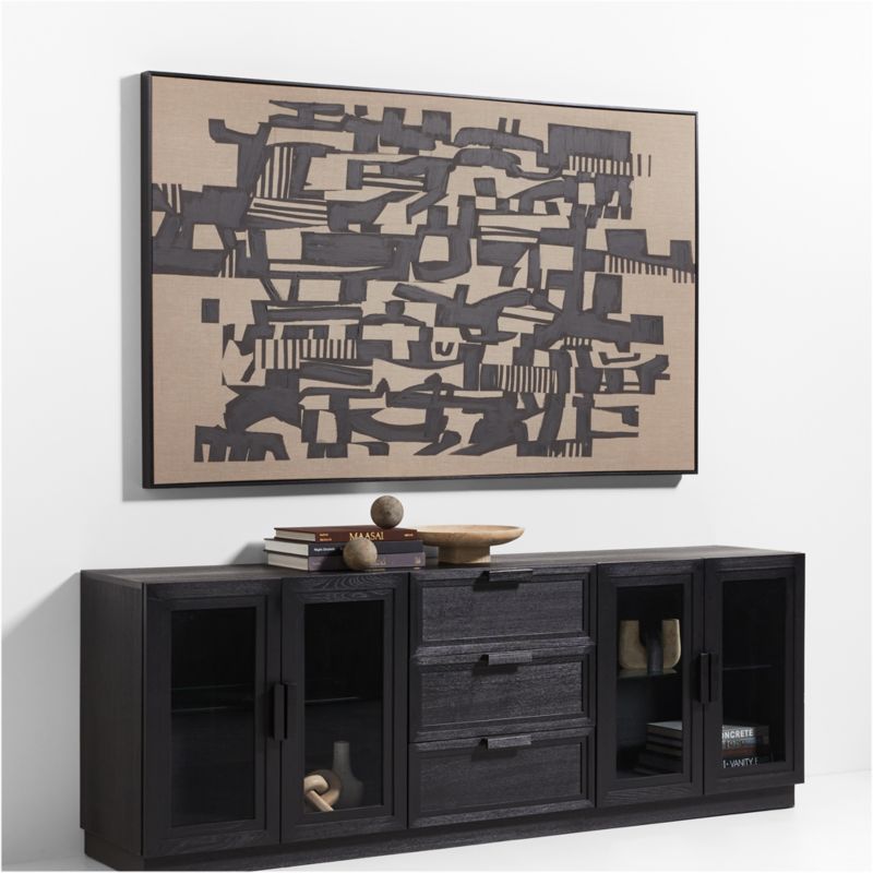 Calypso Black Elm Wood 90" Storage Media Console - image 2 of 11