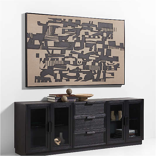 Calypso Black Elm Wood 90" Storage Media Console