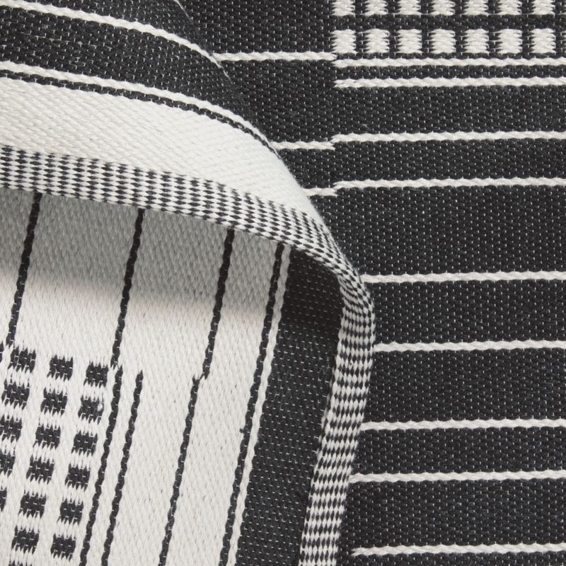 Graphic Stripe Black Handwoven Flatweave Kids Performance Area Rug 5'x8' - image 4 of 5