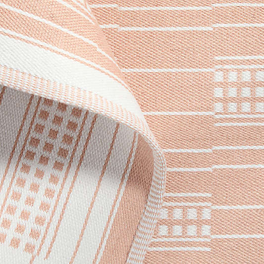 Graphic Stripe Elegant Pink Handwoven Flatweave Kids Performance Area Rug 8'x10'