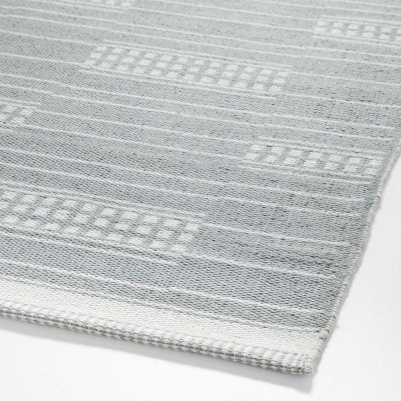 Graphic Stripe Mist Blue Handwoven Flatweave Kids Performance Area Rug 5'x8' - image 3 of 5