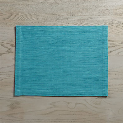 View Grasscloth Aqua Cotton Placemat details