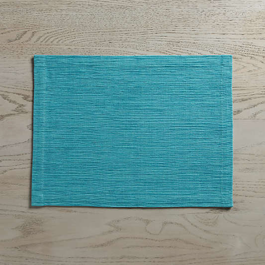 Grasscloth Aqua Cotton Placemat