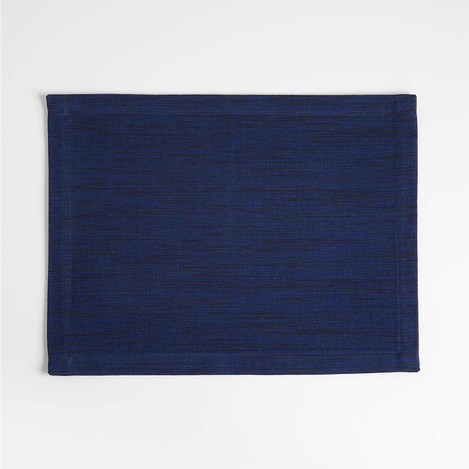 Aspen Navy Blue Cotton Placemat + Reviews Crate & Barrel