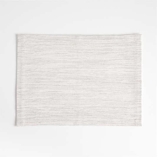 Grasscloth Rectangular Crisp White Cotton Placemat