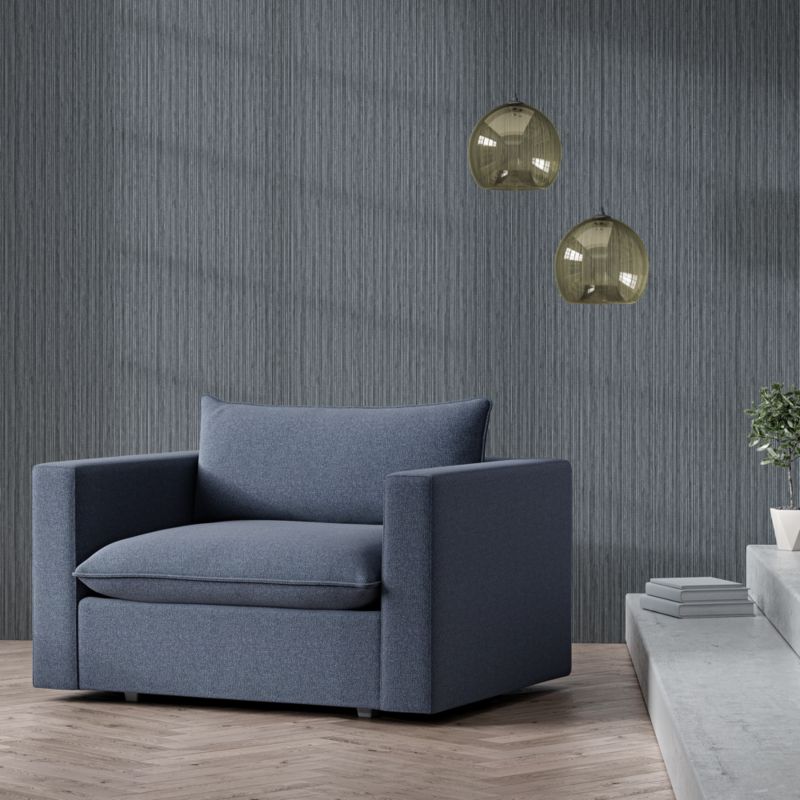 Tempaper Chambray Grasscloth Removable Wallpaper Crate & Barrel