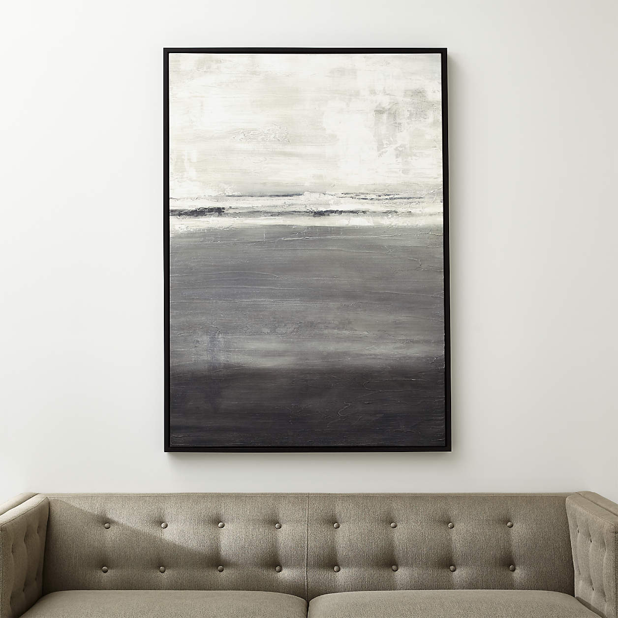 'Gray Horizon' Framed Textured Wall Art Print 41.75"x59.75" + Reviews